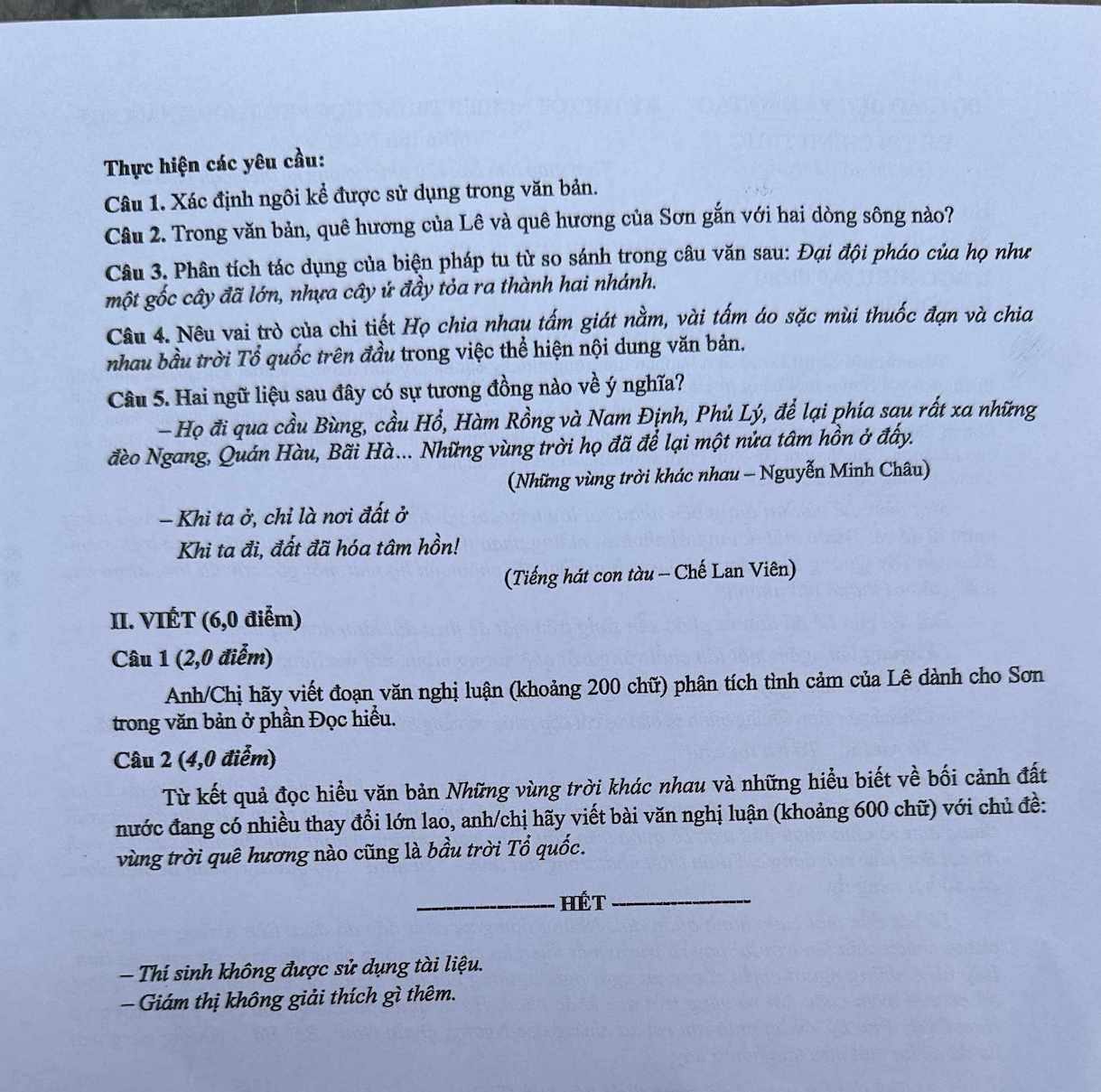 Đề thi môn văn thpt 2025 1